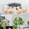 Chehalis Plafonnier, Boule lumineuse 30 cm Ambre, 4 lumières