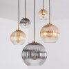 Koyoto Suspension, Boule lumineuse, Suspension Or, Noir, 5 lumières