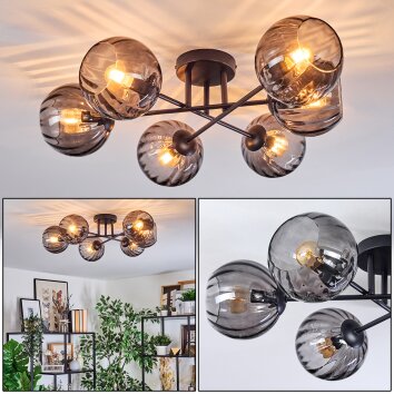 Koyoto Plafonnier, Boule lumineuse 59 cm Fumé, 6 lumières