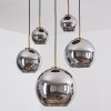 Koyoto Suspension, Boule lumineuse, Suspension Or, Noir, 5 lumières