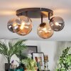 Chehalis Plafonnier, Boule lumineuse Ambre, Fumé, 4 lumières