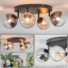 Chehalis Plafonnier, Boule lumineuse Ambre, Clair, Fumé, 4 lumières