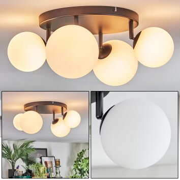 Chehalis Plafonnier, Boule lumineuse Blanc, 4 lumières