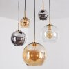 Koyoto Suspension, Boule lumineuse, Suspension Or, Noir, 5 lumières