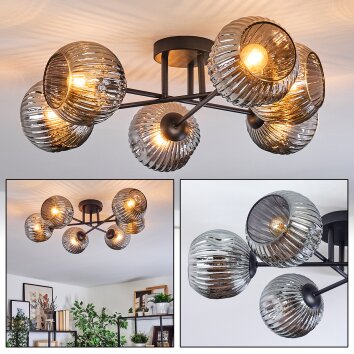 Ripoll Plafonnier, Boule lumineuse Fumé, 6 lumières