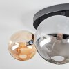 Chehalis Plafonnier, Boule lumineuse Ambre, Fumé, 4 lumières