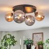 Chehalis Plafonnier, Boule lumineuse Ambre, Fumé, 4 lumières