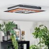Meron Plafonnier LED Couleur bois, Noir, 1 lumière