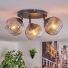 Koyoto Plafonnier, Boule lumineuse Clair, Fumé, 3 lumières