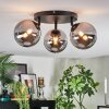 Chehalis Plafonnier, Boule lumineuse 48.5 cm Chrome, Fumé, 3 lumières