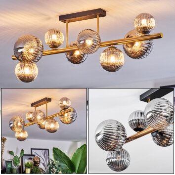 Chehalis Plafonnier, Boule lumineuse Or, Noir, 8 lumières