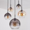 Koyoto Suspension, Boule lumineuse, Suspension Ambre, Clair, Fumé, 5 lumières