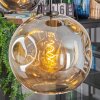Ripoll Suspension, Boule lumineuse, Suspension Ambre, Fumé, 5 lumières
