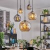 Ripoll Suspension, Boule lumineuse, Suspension Ambre, Fumé, 5 lumières