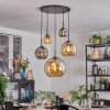 Ripoll Suspension, Boule lumineuse, Suspension Ambre, Fumé, 5 lumières