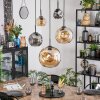 Ripoll Suspension, Boule lumineuse, Suspension Ambre, Fumé, 5 lumières