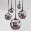 Ripoll Suspension, Boule lumineuse, Suspension Chrome, Fumé, 5 lumières
