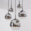 Ripoll Suspension, Boule lumineuse, Suspension Chrome, Clair, Fumé, 5 lumières