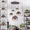 Koyoto Suspension, Boule lumineuse, Suspension Or, Noir, 5 lumières