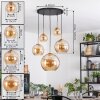 Koyoto Suspension, Boule lumineuse, Suspension Or, Noir, 5 lumières
