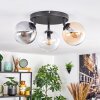 Gastor Plafonnier, Boule lumineuse Ambre, Clair, Fumé, 3 lumières