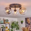 Gastor Plafonnier, Boule lumineuse Ambre, Clair, Fumé, 3 lumières