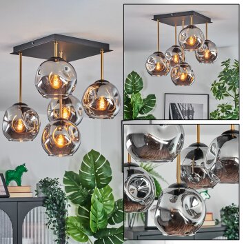 Ripoll Plafonnier, Boule lumineuse Or, Noir, 5 lumières