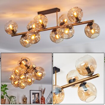 Ripoll Plafonnier, Boule lumineuse Or, Noir, 10 lumières