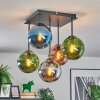 Gastor Plafonnier, Boule lumineuse Bleu, Chrome, Vert, Cuivré, Fumé, 5 lumières