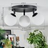 Chehalis Plafonnier, Boule lumineuse 44 cm Blanc, 3 lumières