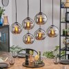 Koyoto Suspension, Boule lumineuse, Suspension Chrome, Fumé, 6 lumières
