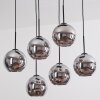 Koyoto Suspension, Boule lumineuse, Suspension Chrome, Fumé, 6 lumières