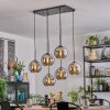 Koyoto Suspension, Boule lumineuse, Suspension Chrome, Fumé, 6 lumières