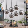 Koyoto Suspension, Boule lumineuse, Suspension Chrome, Fumé, 6 lumières