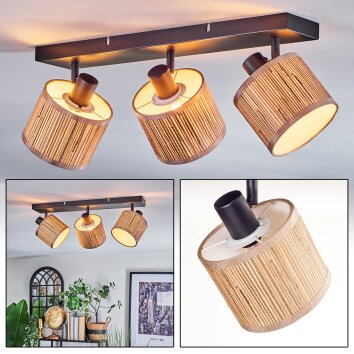 Bongal Plafonnier, Spot de plafond Noir, 3 lumières