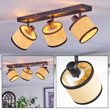 Chellas Plafonnier, Spot de plafond Noir, 3 lumières