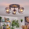 Gastor Plafonnier, Boule lumineuse 25 cm Clair, Fumé, 3 lumières