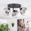Gastor Plafonnier, Boule lumineuse 25 cm Clair, Fumé, 3 lumières