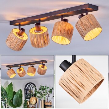 Granja Plafonnier, Spot de plafond Noir, 4 lumières