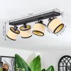 Chellas Plafonnier, Spot de plafond Noir, 4 lumières