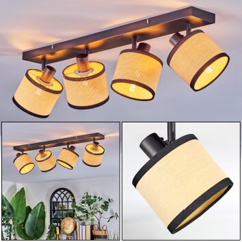 Chellas Plafonnier, Spot de plafond Noir, 4 lumières