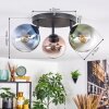 Gastor Plafonnier, Boule lumineuse Bleu, Vert, Clair, Cuivré, 3 lumières