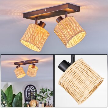 Cavaca Plafonnier, Spot de plafond Noir, 2 lumières