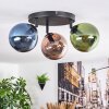 Gastor Plafonnier, Boule lumineuse Bleu, Vert, Cuivré, 3 lumières