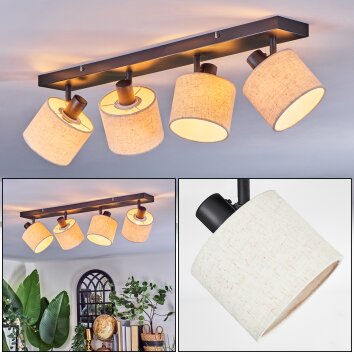 Bassagoda Plafonnier, Spot de plafond Noir, 4 lumières