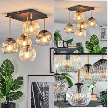 Ripoll Plafonnier, Boule lumineuse Or, Noir, 5 lumières