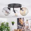 Ripoll Plafonnier, Boule lumineuse Ambre, Clair, Fumé, 3 lumières