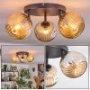 Koyoto Plafonnier, Boule lumineuse Ambre, 3 lumières