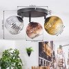 Ripoll Plafonnier, Boule lumineuse Chrome, Or, Clair, Cuivré, Fumé, 3 lumières