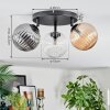 Chehalis Plafonnier, Boule lumineuse 25 cm Ambre, Clair, Fumé, 3 lumières
